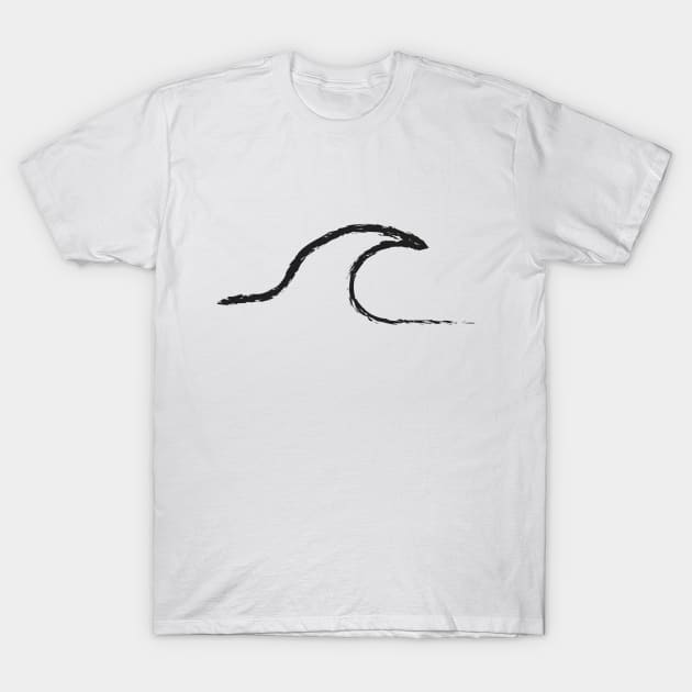 Minimal wave design charcoal T-Shirt by JDP Designs